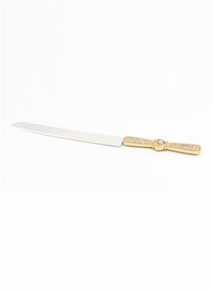 دانيا طقم سكاكين كيك من قطعتين ذهبي/فضي 1xCake Shovel 13x37x3 , 1xLarge Knife 20سم  - Image 3