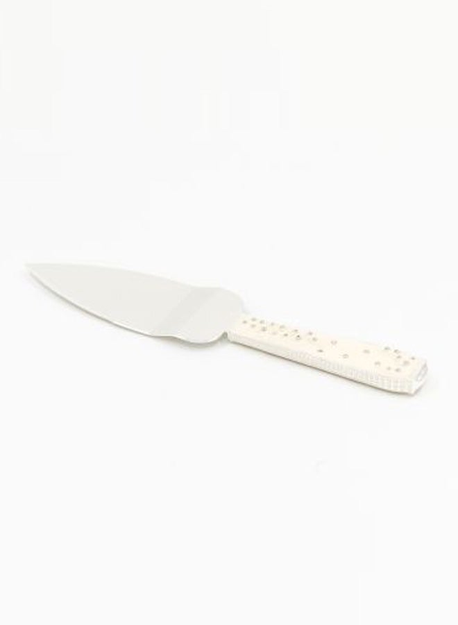 دانيا طقم سكاكين كيك من قطعتين أبيض/فضي 1xCake Shovel 13x37x3, 1xLarge Knife 20سم - Image 2