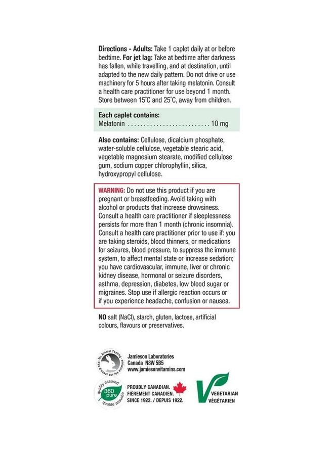 Jamieson Melatonin Dual Action Time Released 60 Bi-Layer Caplets - Image 5