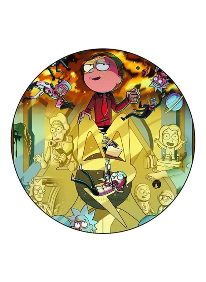 BP Rick And Morty Printed Mouse Pad Gold/Red/Blue