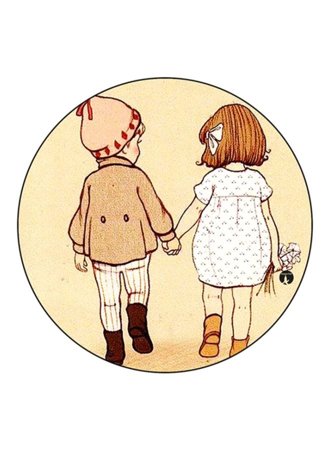 BP A Boy And Girl Round Mouse Pad Multicolour