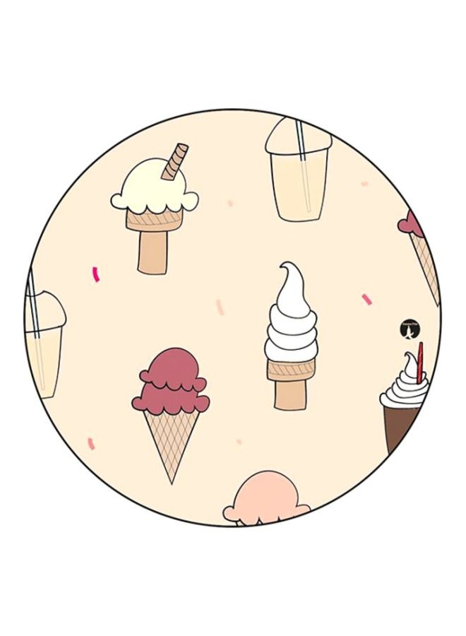 BP Ice Cream Round Mouse Pad Beige/White/Pink