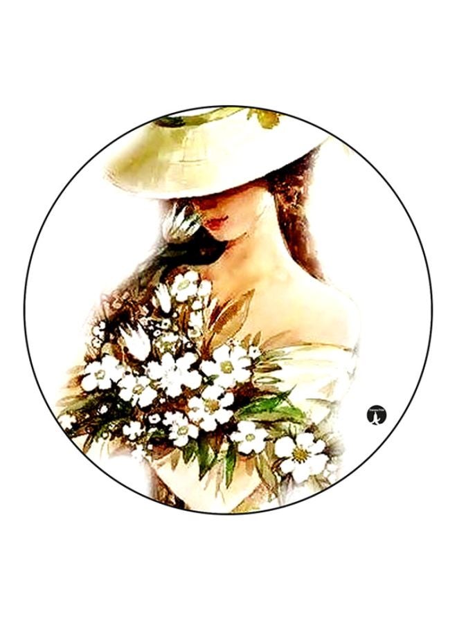 BP Vintage Art Printed Mouse Pad Beige/White/Brown