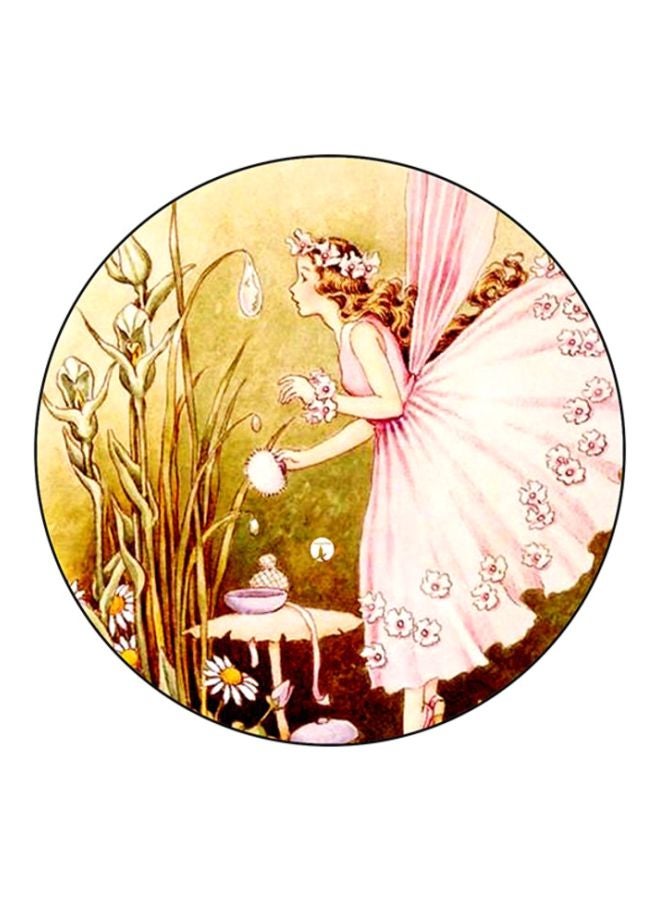 BP A Fairy Printed Mouse Pad Beige/Pink/White