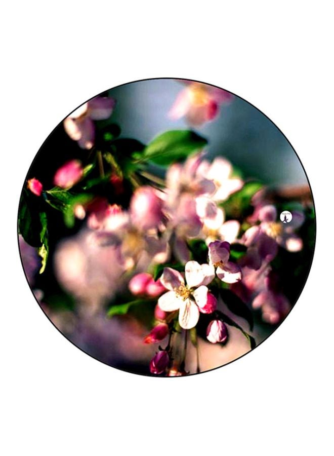 BP Flowers Printed Round Mouse Pad Pink/Green/Blue