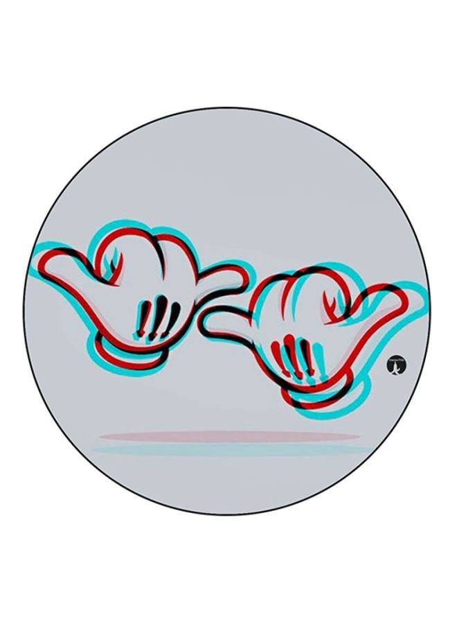 BP Printed Round Mouse Pad White/Black/Blue