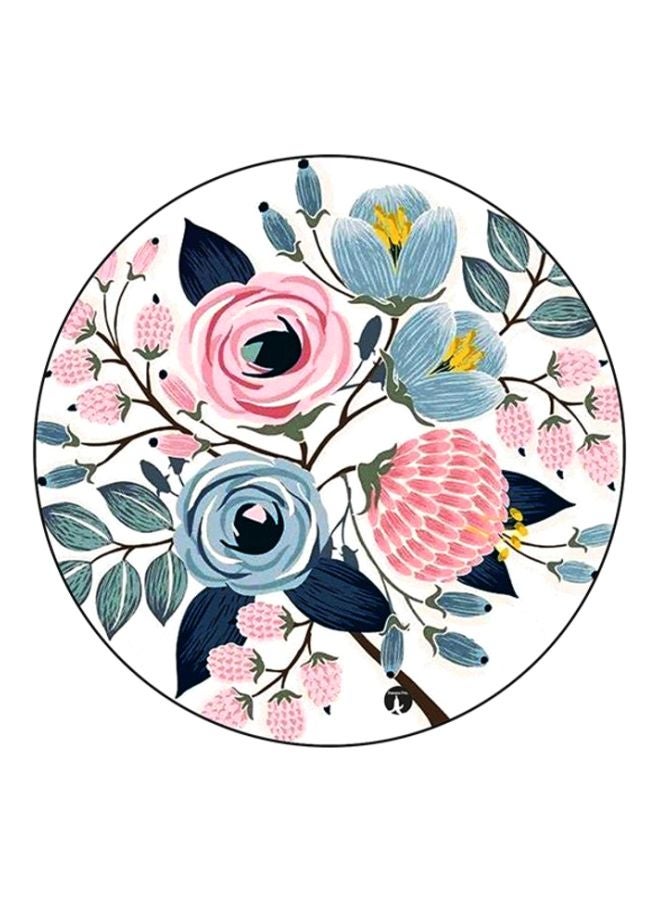 بي بي قاعدة ماوس مستديرة مزينة برسوم زهور متعدد الألوان