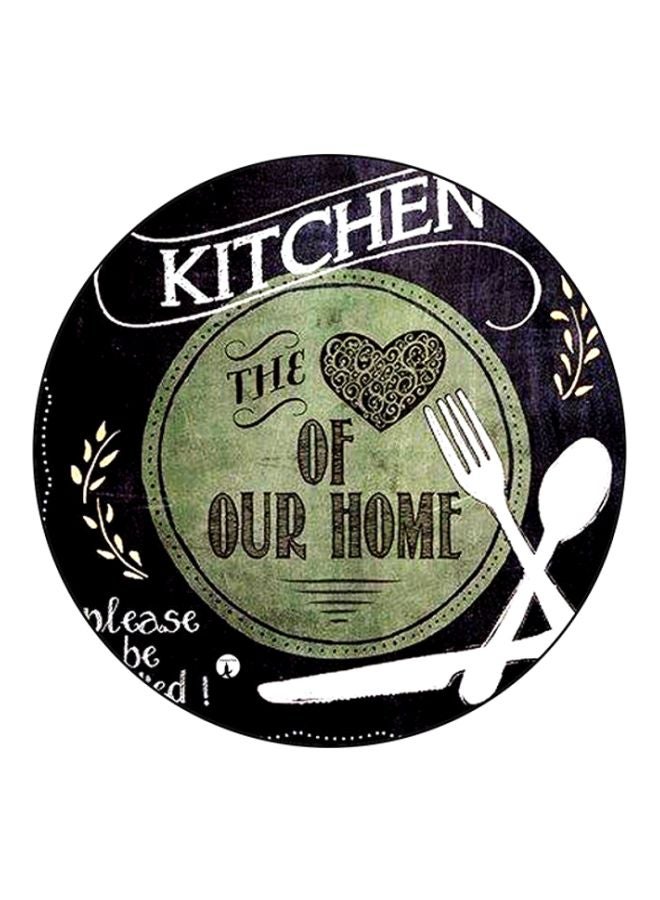BP English Phrases Printed Round Mouse Pad Black/Green/White