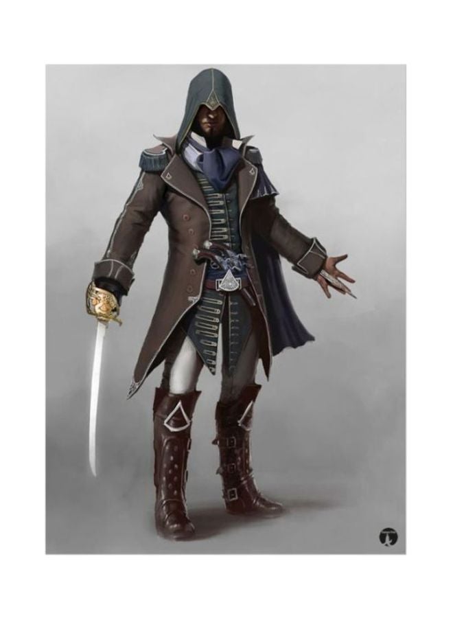 بي بي وسادة ماوس مطبوعة برسمة للعبة الفيديو Assassin's Creed رمادي / بني