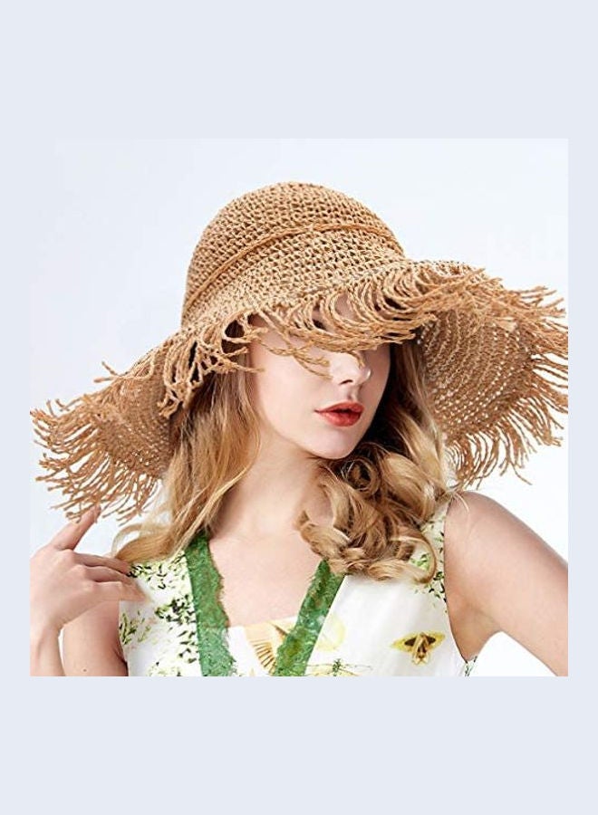 Generic Ladies Women Fashion Wide Brimmed Floppy Summer Sun Beach Straw Hat multicolour  - Image 2