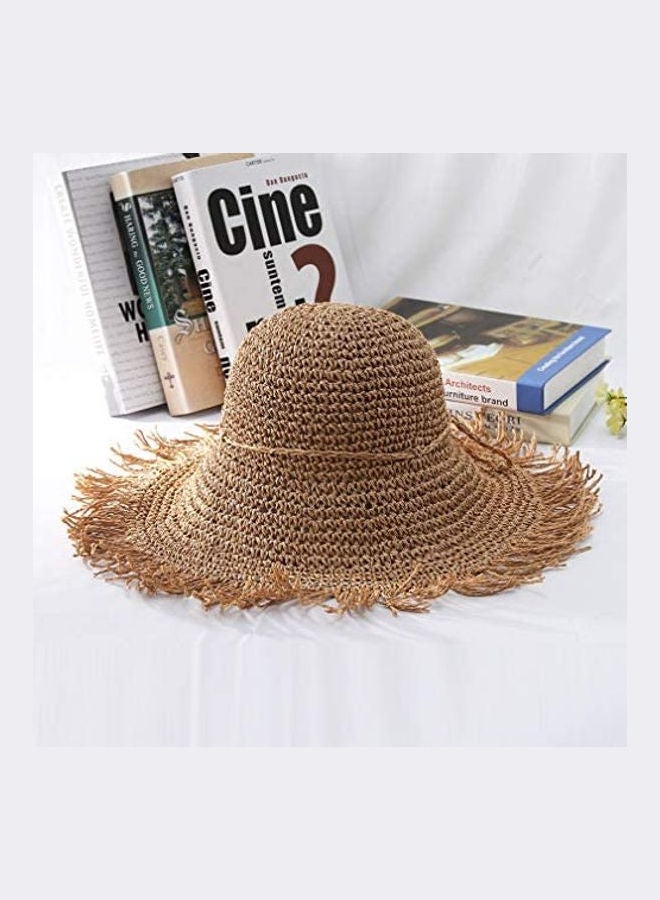 Generic Ladies Women Fashion Wide Brimmed Floppy Summer Sun Beach Straw Hat multicolour  - Image 3