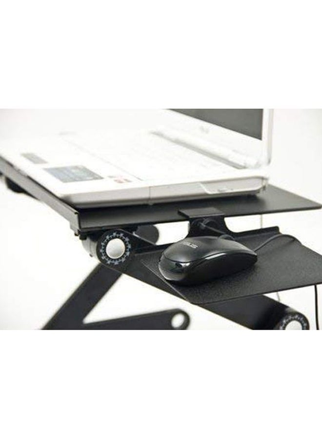 Muzz - Laptop Stand With 2 Cooling Fan E Table, Adjust In 360 Degree Highlights Multi-Functional Portable Desk Is Portable and Easy To Assemble [LA] Black - Image 1