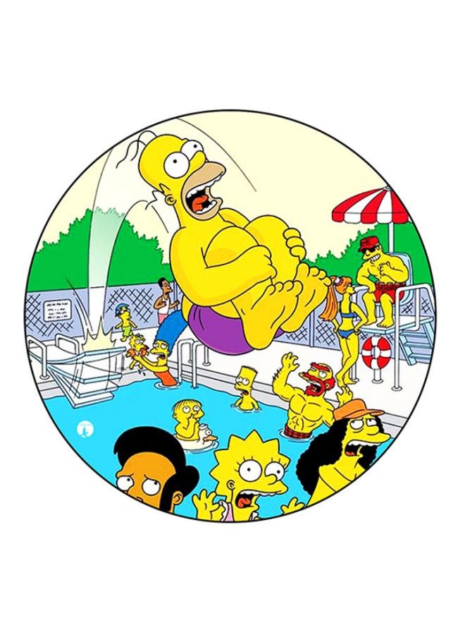 بي بي لوحة ماوس بتصميم شخصية مسلسل The Simpsons أصفر/ أزرق/ بيج