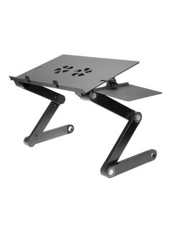 Laptop Stand With 2 Cooling Fan E Table, Adjust In 360 Degree Highlights Multi-Functional Portable Desk Is Portable and Easy To Assemble [LA] Black