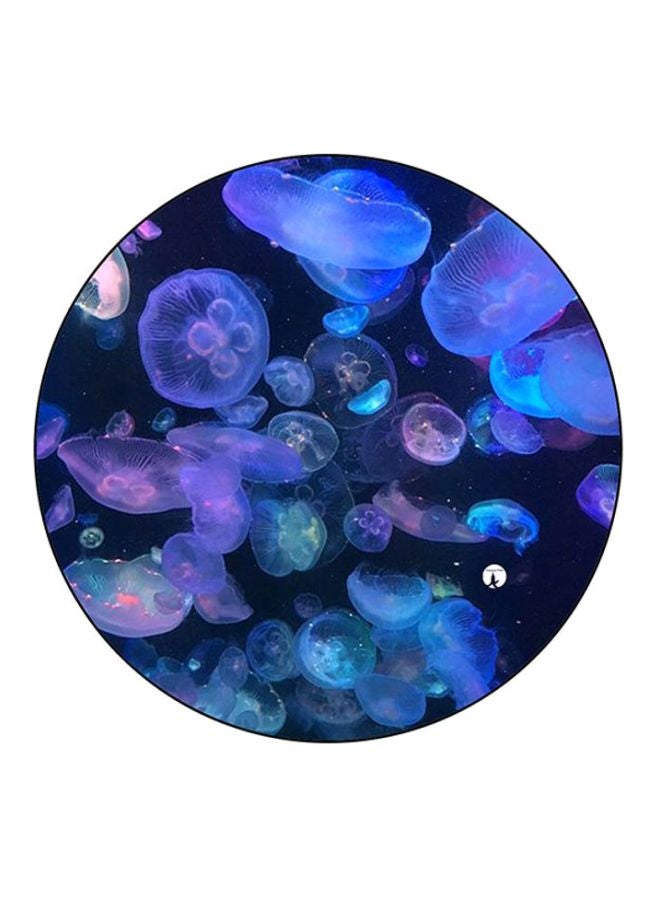 Jellyfish Round Mouse Pad Black/Blue/Purple