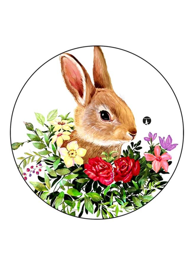 بي بي لوح ماوس دائري بطبعة أرنب متعدد الألوان