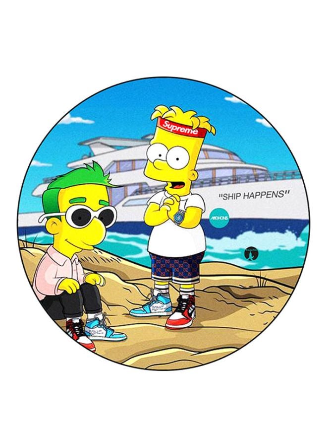 BP The Simpsons Printed Round Mouse Pad Multicolour