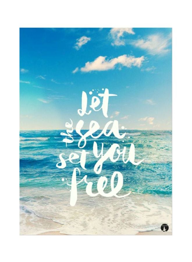 BP English Phrases Mouse Pad Blue/White/Beige