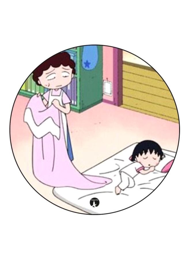 BP Animation Chibi Maruko Chan Printed Mouse Pad Purple/White/Black