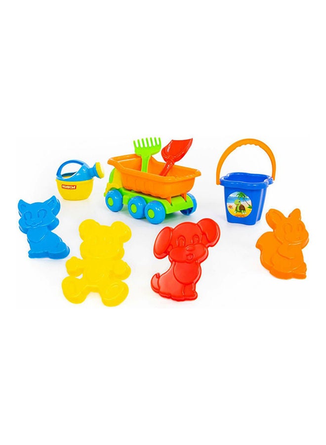 بوليسي لعبة شاحنة رمل مع  طقم إكسسواراتها من 9 قطع