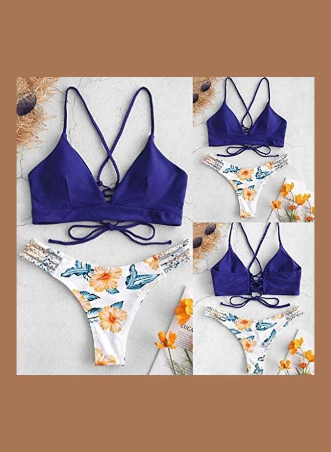 Generic WWomen's Bikini Cut Flower Two Piece Swimsuit Pushups Swimwear Beachwear multicolour  - Image 2