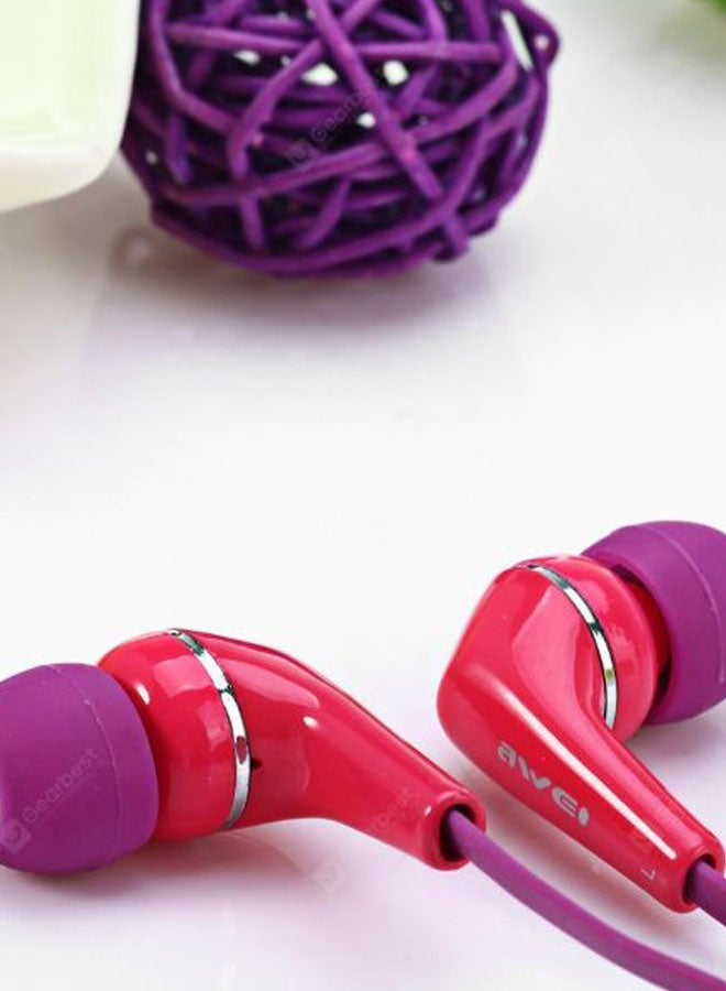 Awei Wired In-Ear Earphones Purple/Pink - Image 5