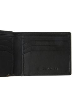 Red Tape Sewing Detailed Leather Wallet Black  - Image 4