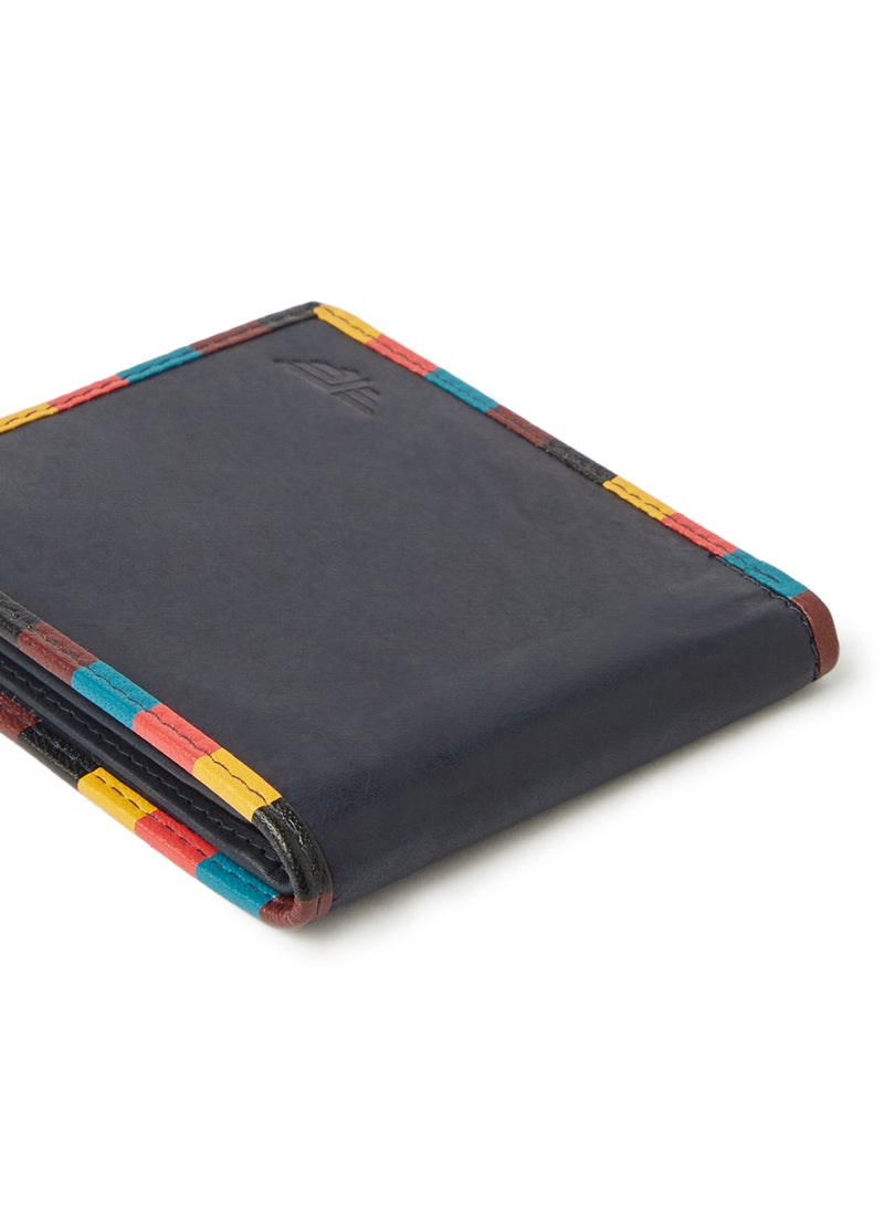 Red Tape - Colour Block Border Leather Wallet Navy Blue - Image 1