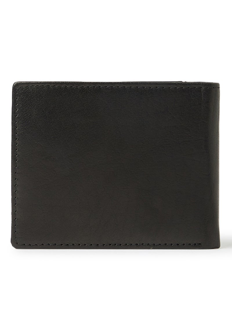 Red Tape - Debossed Logo Stripe Leather Wallet Black - Image 1
