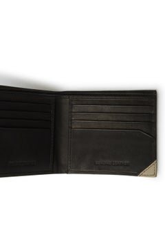 Red Tape Debossed Logo Leather Wallet Black Tan  - Image 4