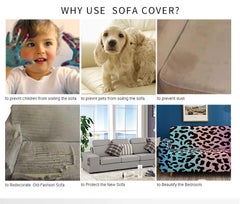 FRIEET 4-Seater Universal All-inclusive Printed Leopard  Anti-slip Elastic Sofa Cover Multicolour 235-300cm  - Image 3