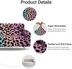 FRIEET 4-Seater Universal All-inclusive Printed Leopard  Anti-slip Elastic Sofa Cover Multicolour 235-300cm  - Image 4