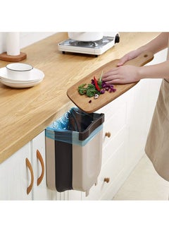 Generic Hanging Kitchen Trash Can Beige/Black 25.3x17.5x28.6cm  - Image 2