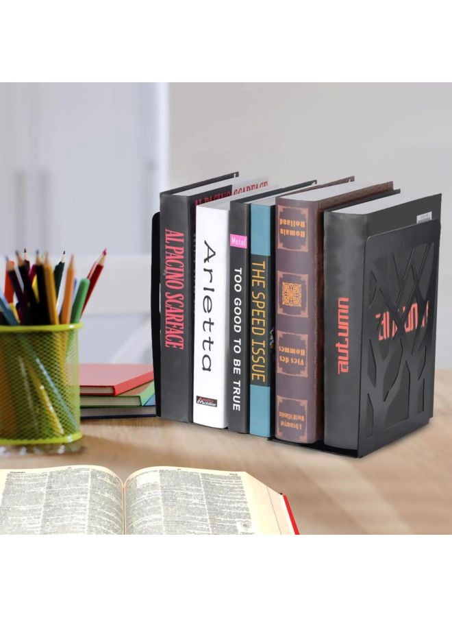 Generic - 2-Piece Tree Designed Bookend Set Black - Image 1