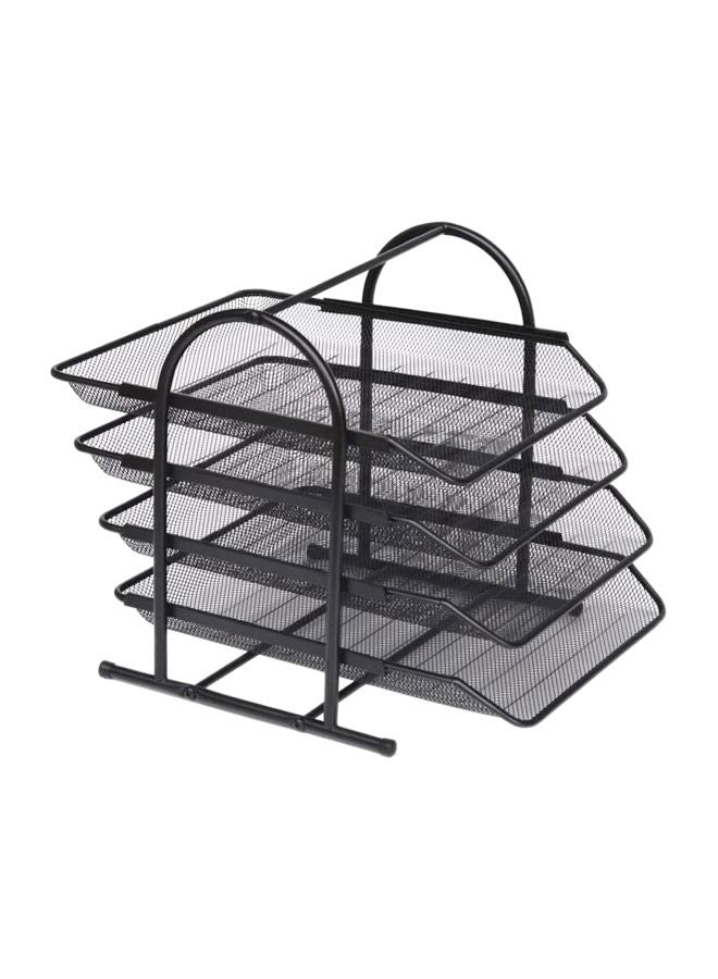 4-Tier Document And Magazine Holding Rack Black - Image 1