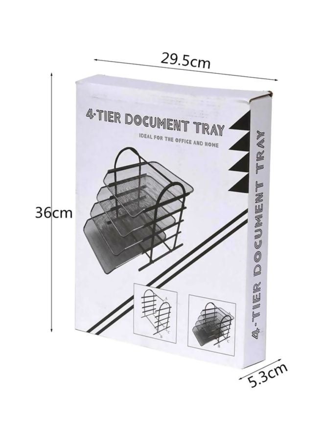 4-Tier Document And Magazine Holding Rack Black - Image 3
