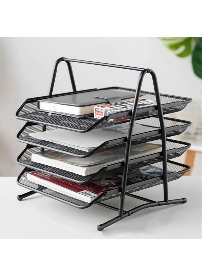 4-Tier Document And Magazine Holding Rack Black - Image 4