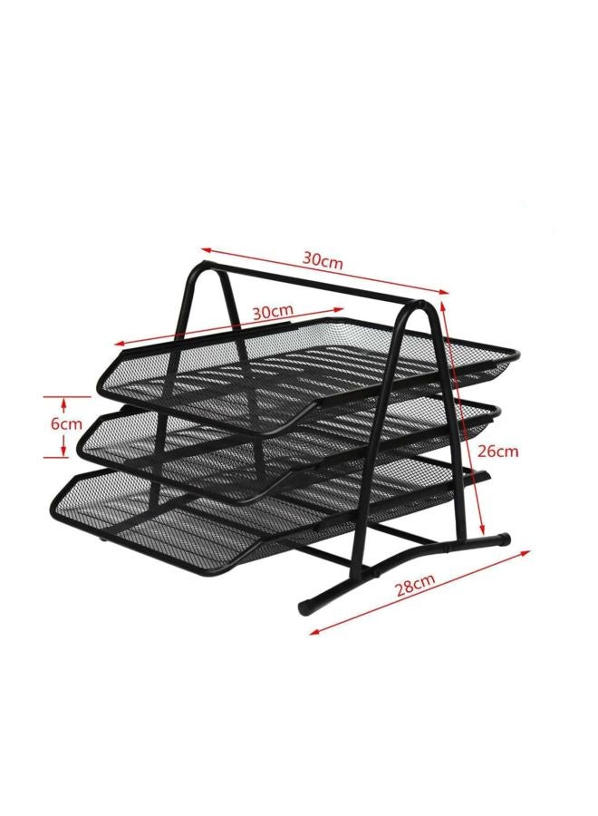4-Tier Document And Magazine Holding Rack Black - Image 5