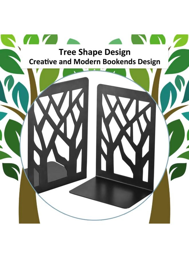 Generic - 2-Piece Tree Designed Bookend Set Black - Image 1