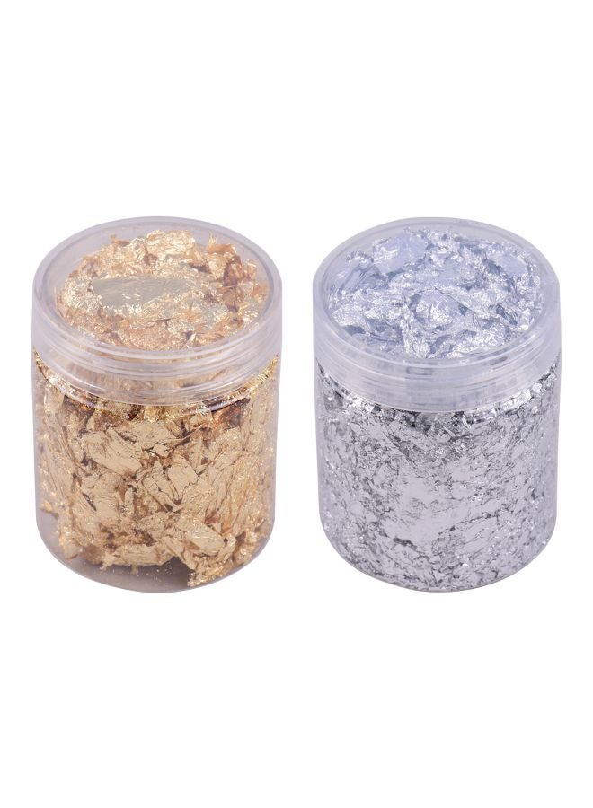 Pack Of 2 Imitation Foil Flakes Gold/Silver - Image 1