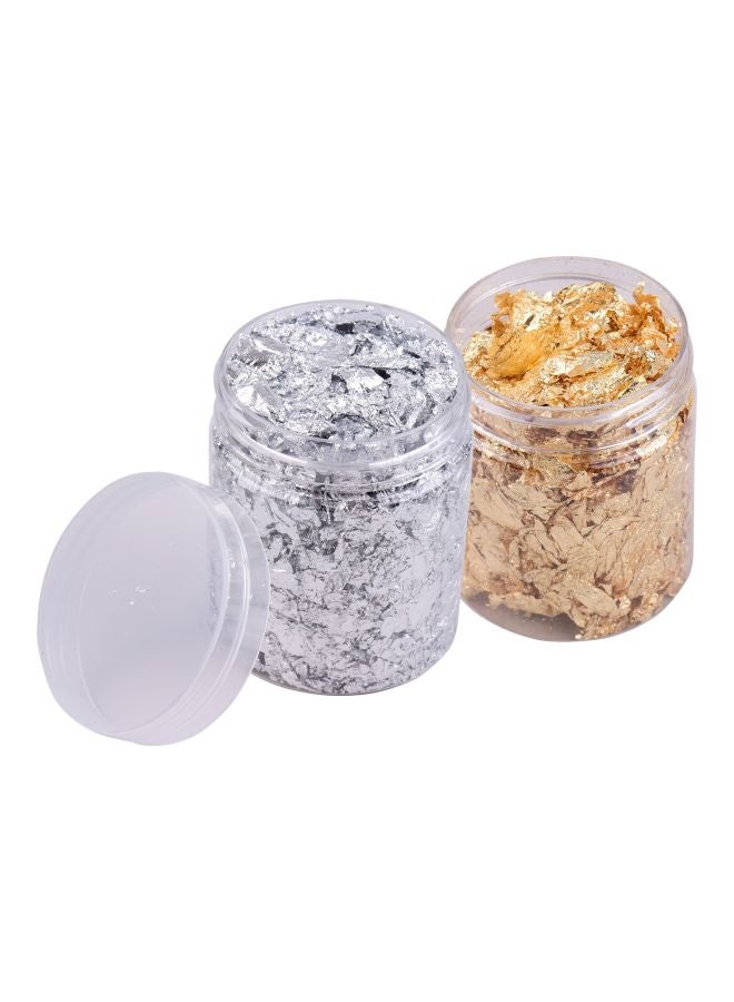 Pack Of 2 Imitation Foil Flakes Gold/Silver - Image 2