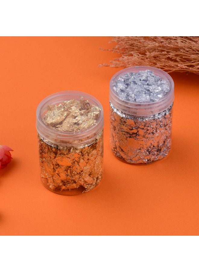 Pack Of 2 Imitation Foil Flakes Gold/Silver - Image 3