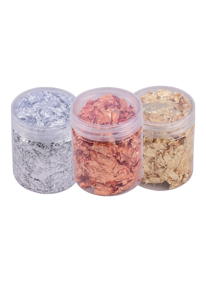 Pack Of 3 Imitation Foil Flakes Copper/Gold/Silver - Image 1
