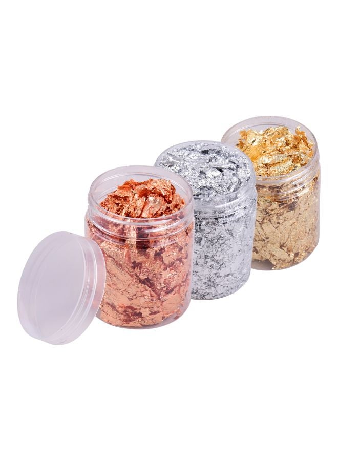 Pack Of 3 Imitation Foil Flakes Copper/Gold/Silver - Image 2
