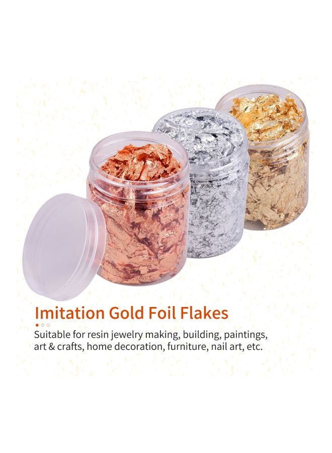 Pack Of 3 Imitation Foil Flakes Copper/Gold/Silver - Image 3
