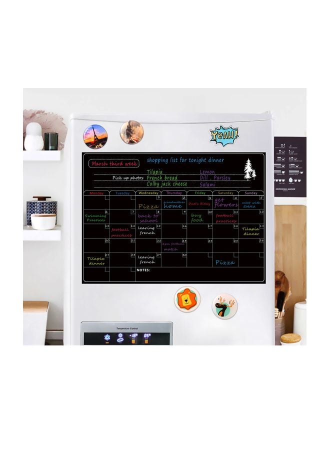 Generic Magnetic Dry-Erase Calendar Board Black  - Image 2