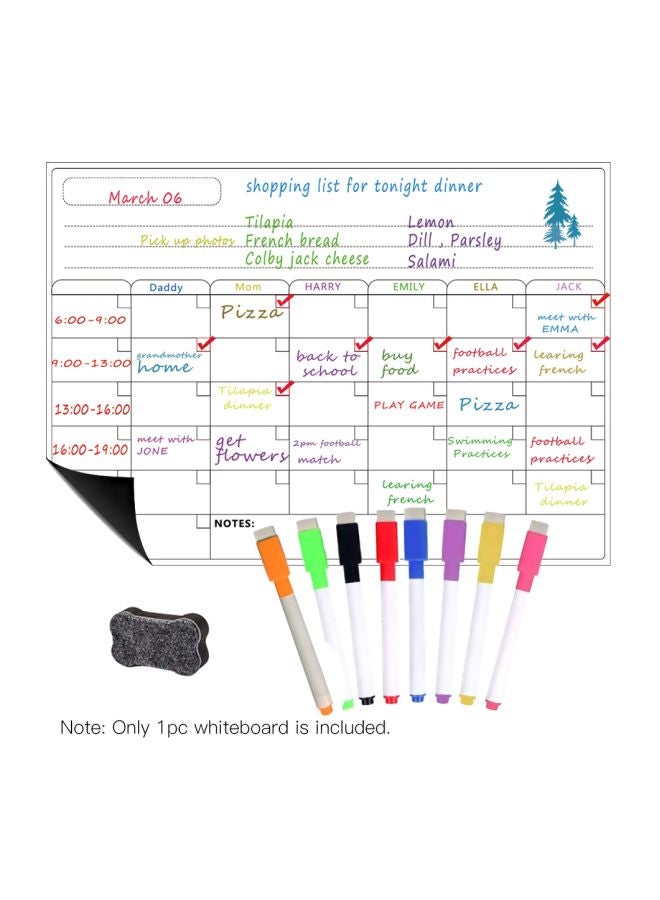 Generic Magnetic Dry-Erase Calendar Board White  - Image 5