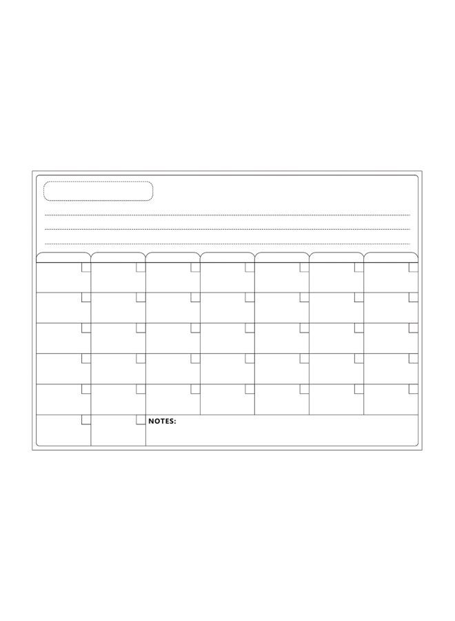 Generic Magnetic Dry-Erase Calendar Board White  - Image 1