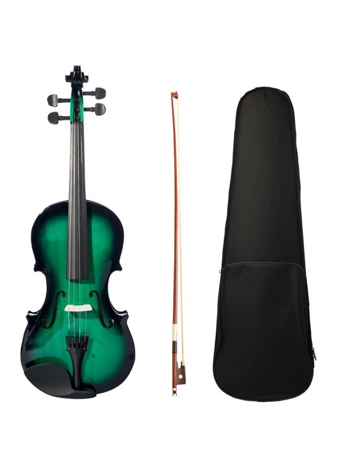 Wooden Acoustic Violin With Bow And Storage Case - Image 4