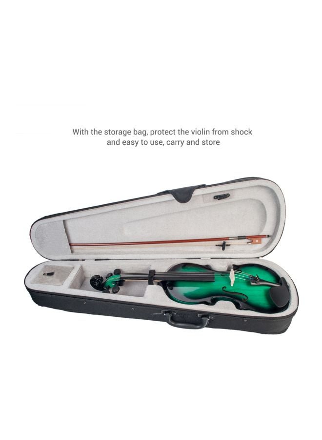 Wooden Acoustic Violin With Bow And Storage Case - Image 5